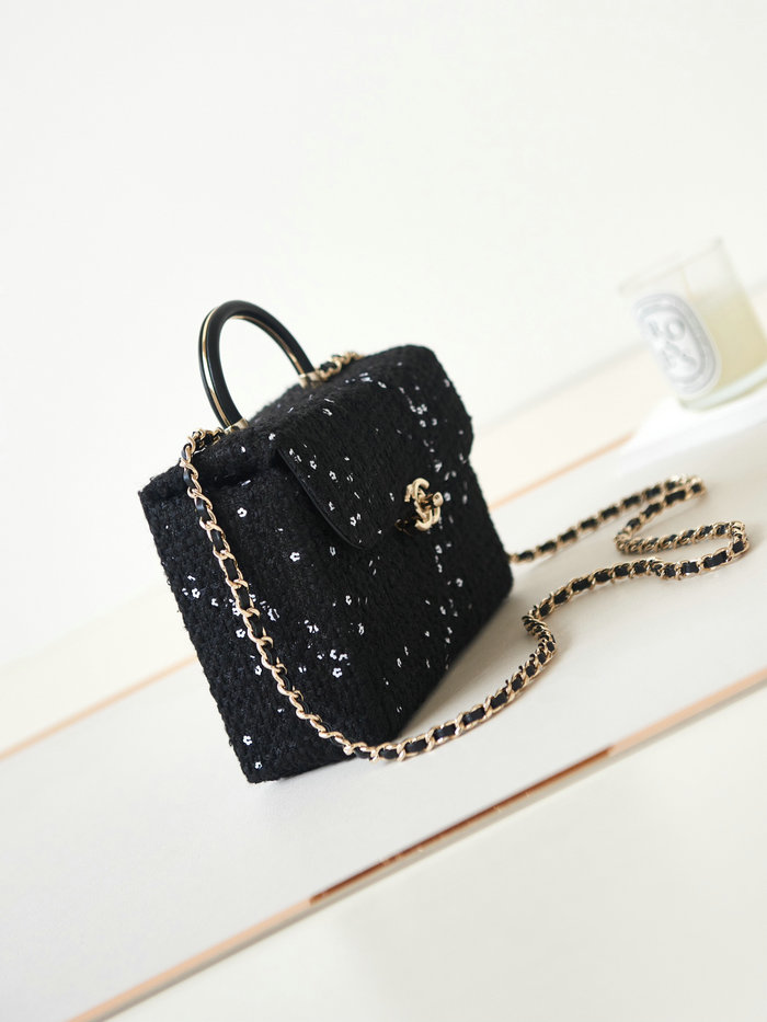 Chanel Tweed Small Box Bag Black AS4470
