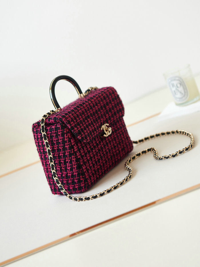 Chanel Tweed Small Box Bag Pink AS4470