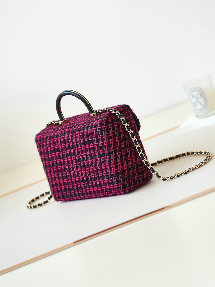 Chanel Tweed Small Box Bag Pink AS4470