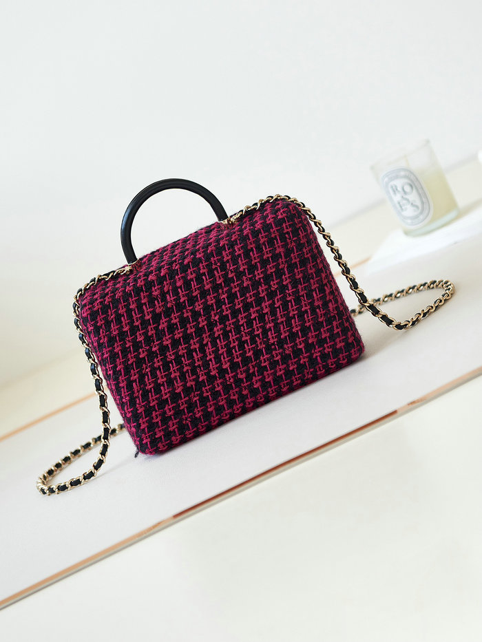 Chanel Tweed Small Box Bag Pink AS4470