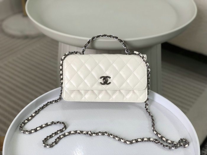 Chanel Wallet on Chain White AS96029