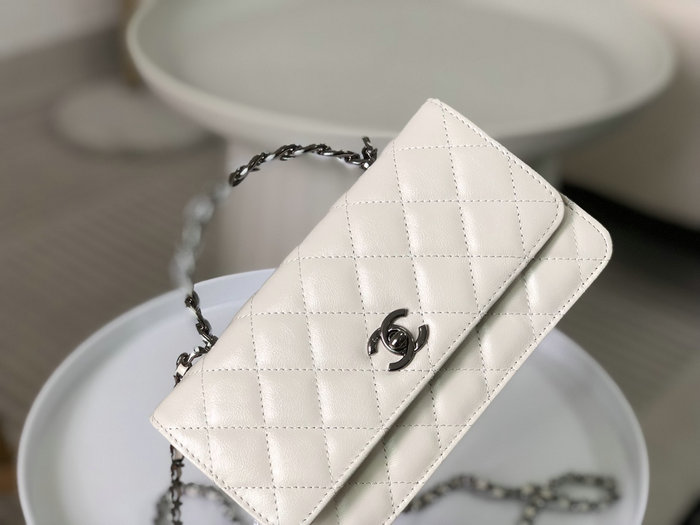 Chanel Wallet on Chain White AS96029