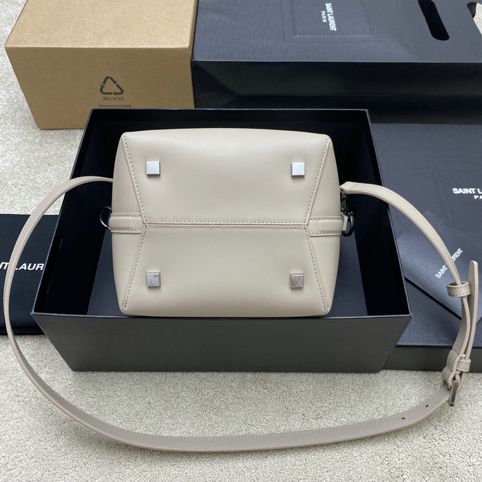 YSL Small Le 37 Leather Bucket Bag Light Beige 749036