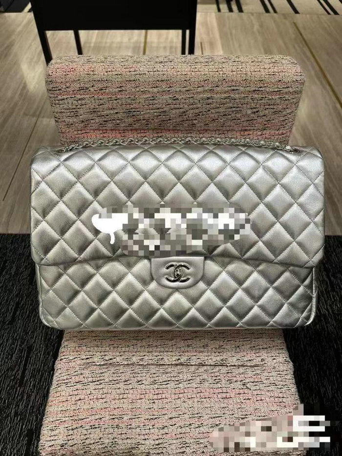 Chanel Airline Flap Bag Silver A3827