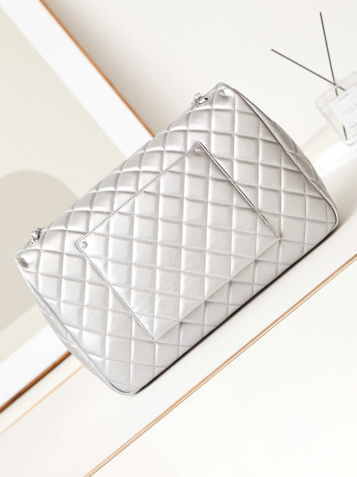 Chanel Airline Flap Bag Silver A3827