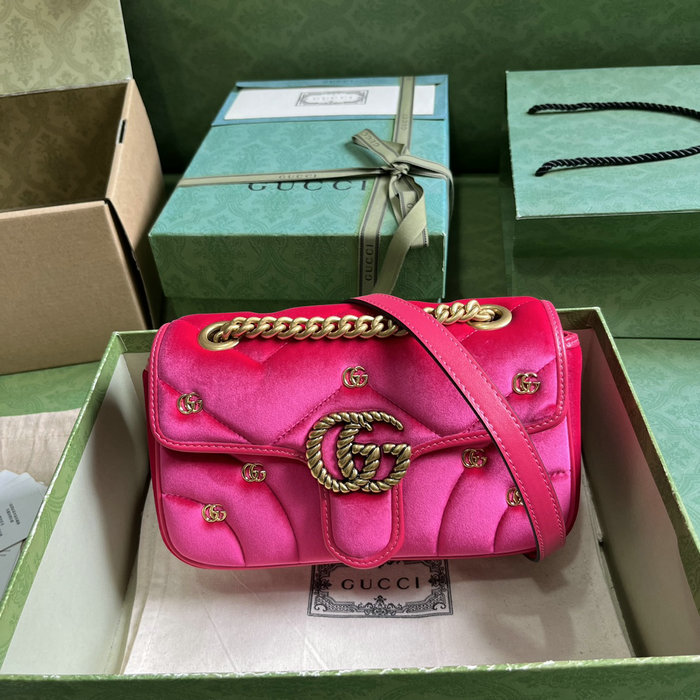 Gucci GG Marmont Mini Shoulder Bag Pink 446744