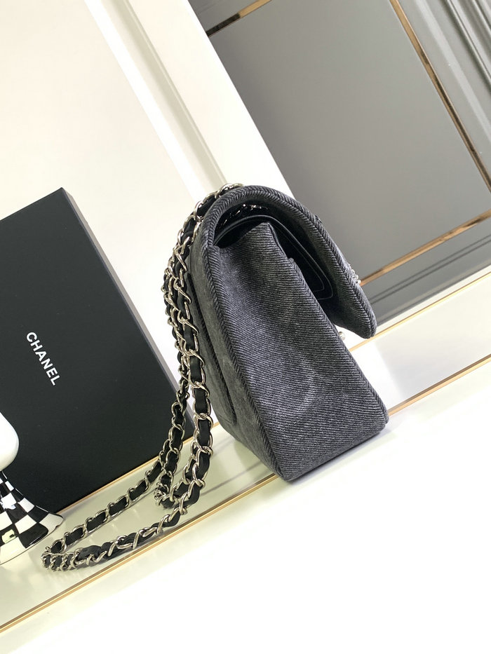 Medium Chanel Denim Flap Bag Black AS1112