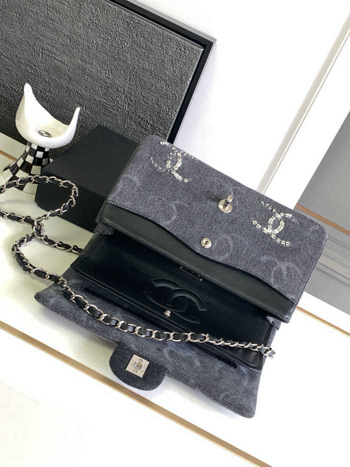 Medium Chanel Denim Flap Bag Black AS1112