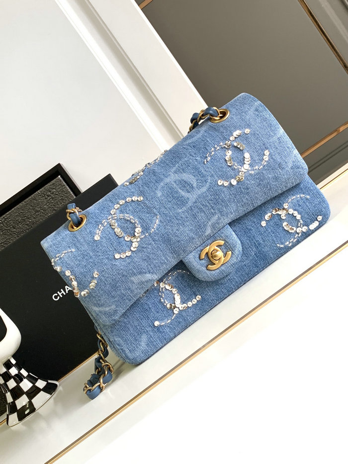 Medium Chanel Denim Flap Bag Blue AS1112