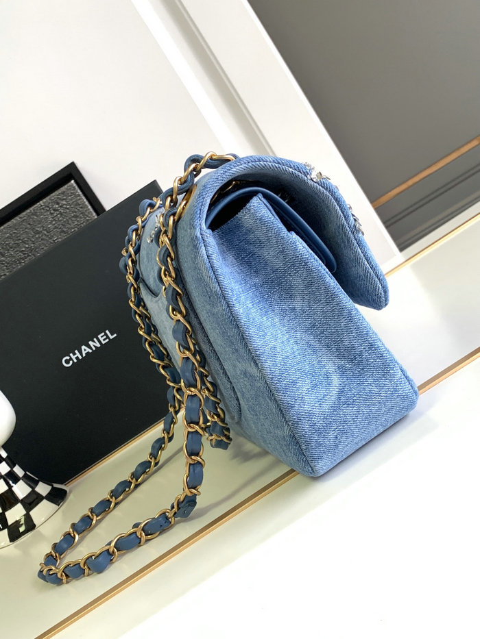 Medium Chanel Denim Flap Bag Blue AS1112