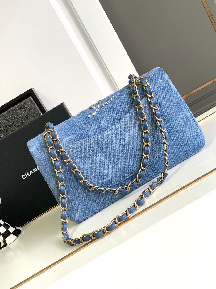 Medium Chanel Denim Flap Bag Blue AS1112