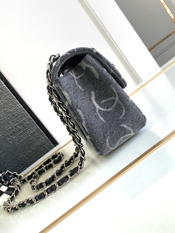 Small Chanel Denim Flap Bag Black AS1116