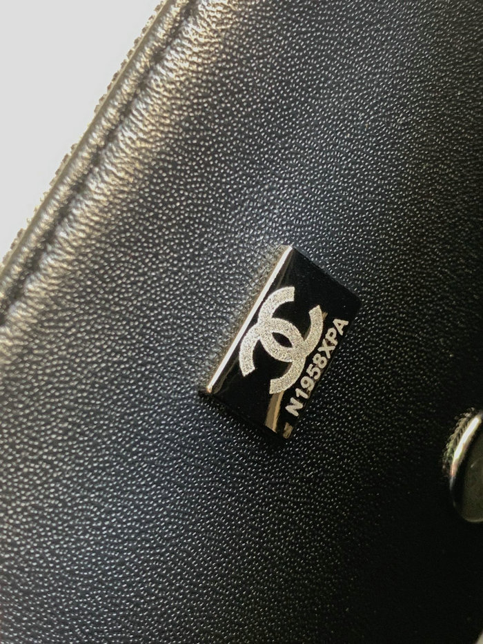Small Chanel Denim Flap Bag Black AS1116