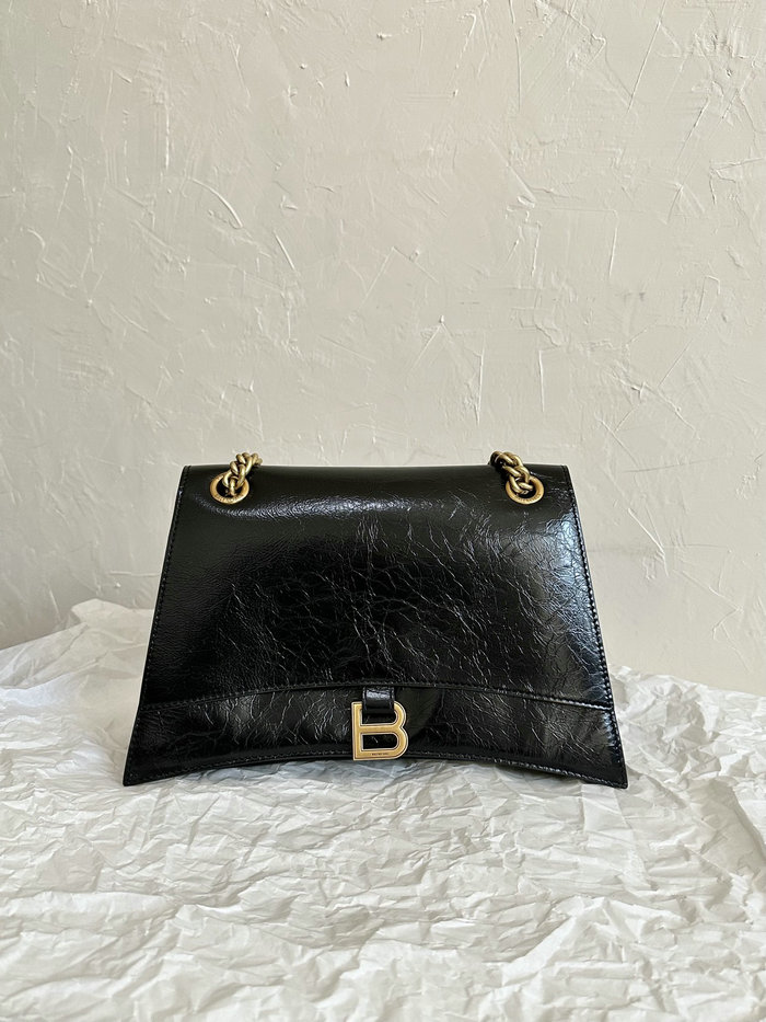 Balenciaga Crush Medium Chain Bag Black B716393