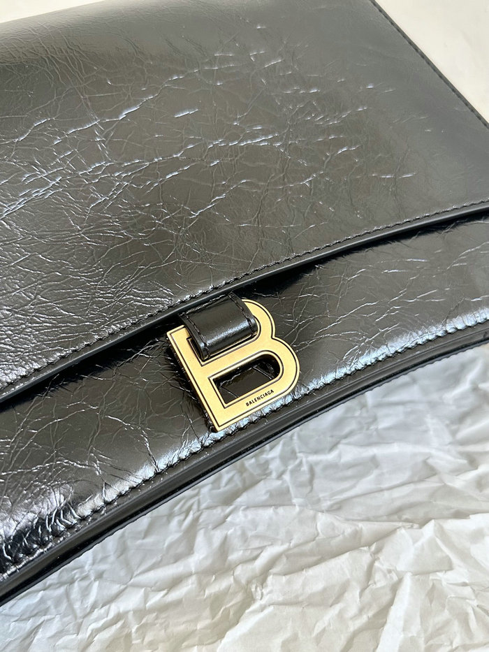 Balenciaga Crush Medium Chain Bag Black B716393