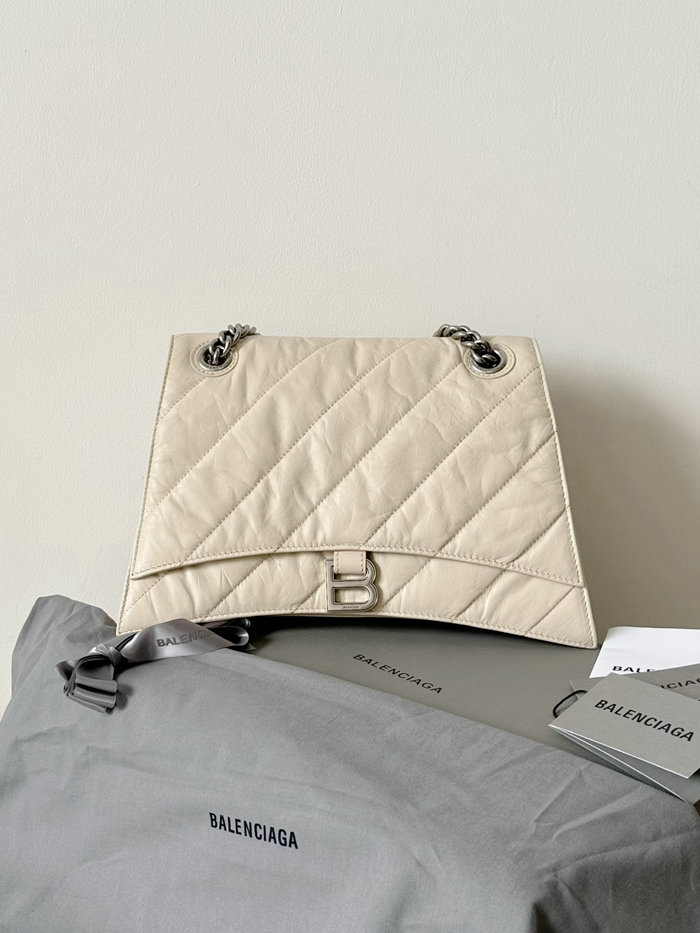 Balenciaga Crush Medium Quilted Chain Bag Beige B716393