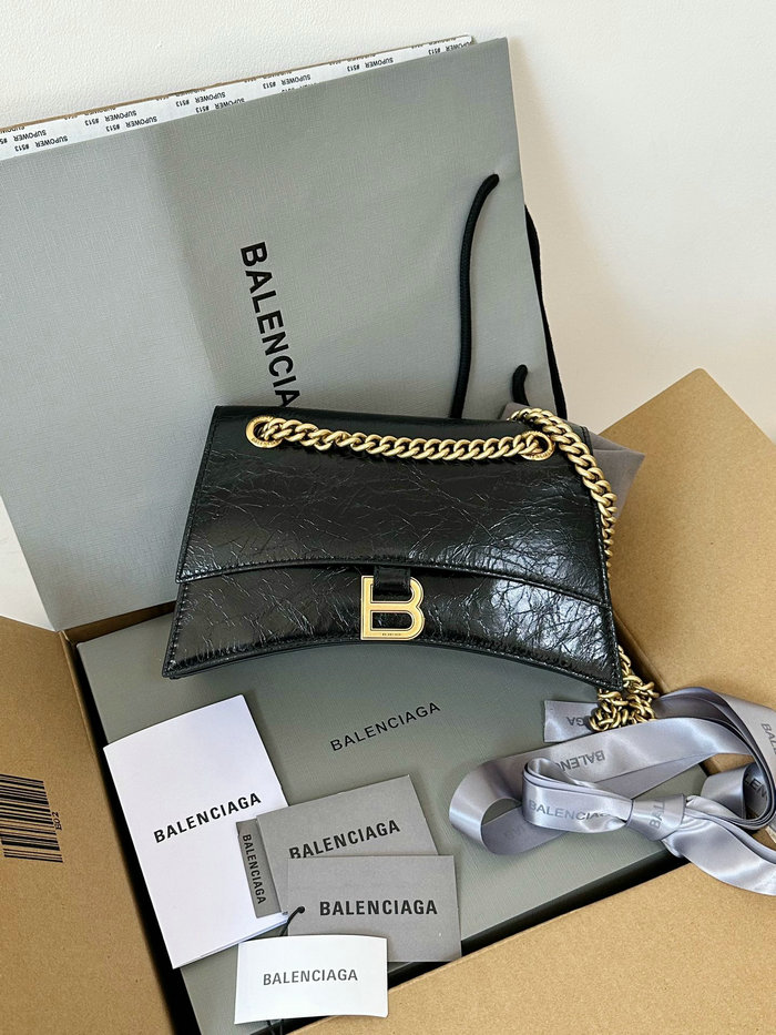 Balenciaga Crush Small Chain Bag Black B716351