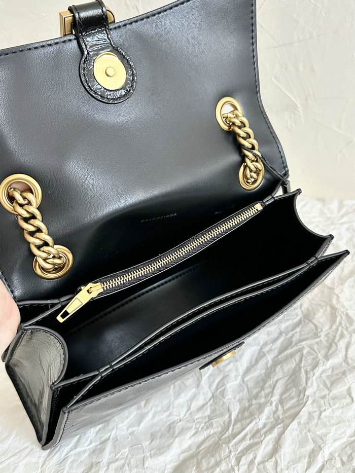 Balenciaga Crush Small Chain Bag Black B716351