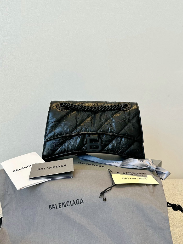 Balenciaga Crush Small Quilted Chain Bag Black B716351