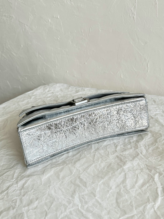 Balenciaga Crush Small Quilted Chain Bag Silver B716351