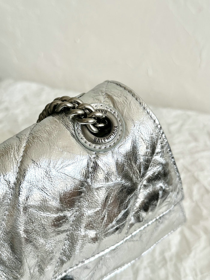 Balenciaga Crush Small Quilted Chain Bag Silver B716351