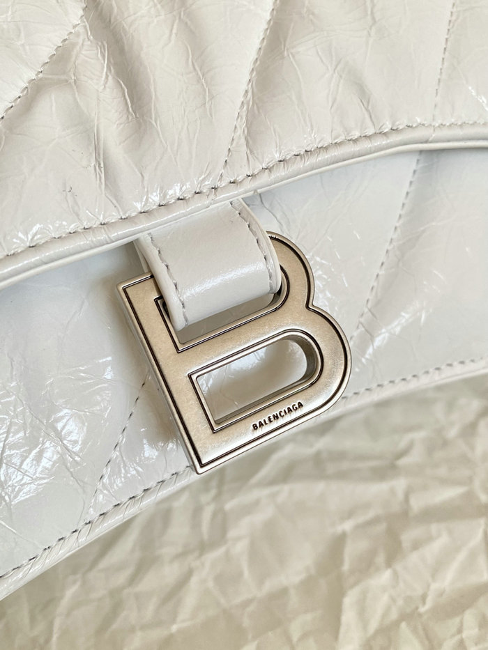 Balenciaga Crush Small Quilted Chain Bag White B716351