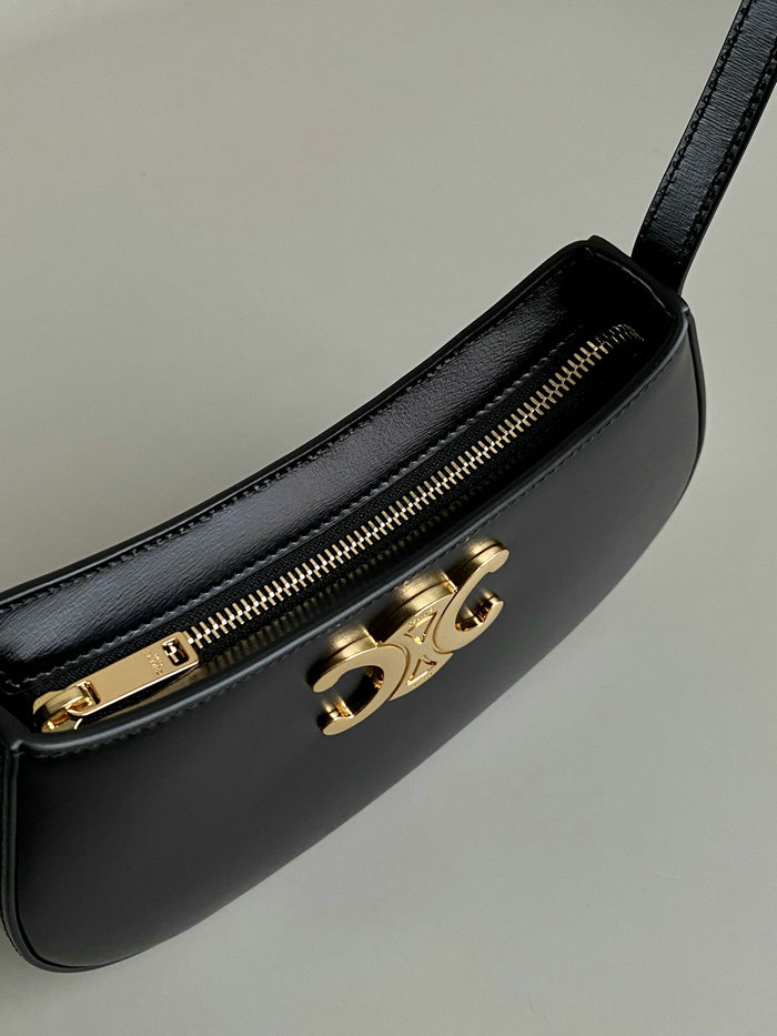 Celine Medium Shiny Calfskin Tilly Bag Black C35035