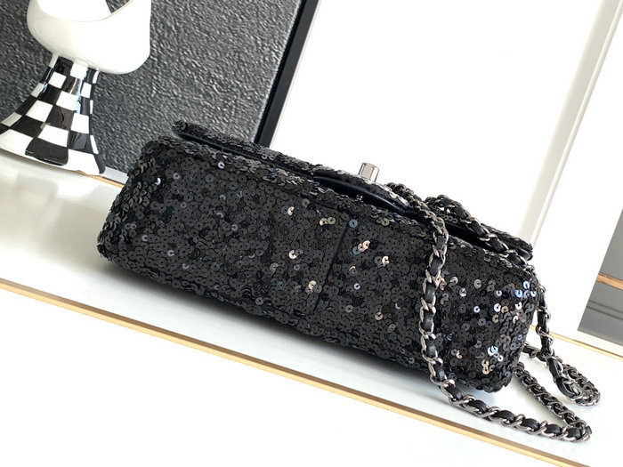 Chanel Sequins Small Flap Bag Black AS4561