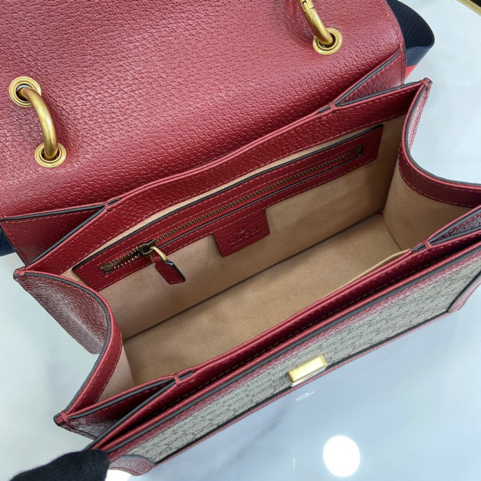 Gucci Small GG Supreme Queen Margaret Shoulder Bag Red 476541