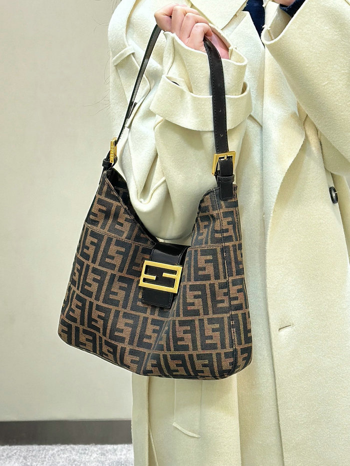 Fendi Brown Zucca Shoulder Bag F8320A