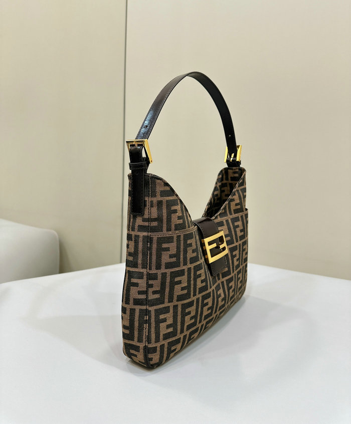 Fendi Brown Zucca Shoulder Bag F8320A