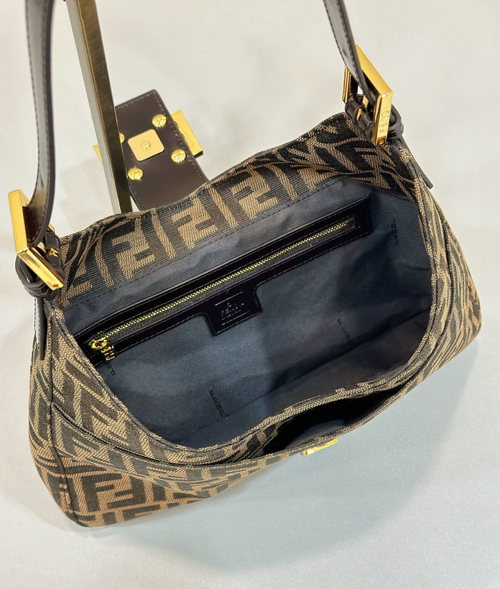 Fendi Brown Zucca Shoulder Bag F8320A