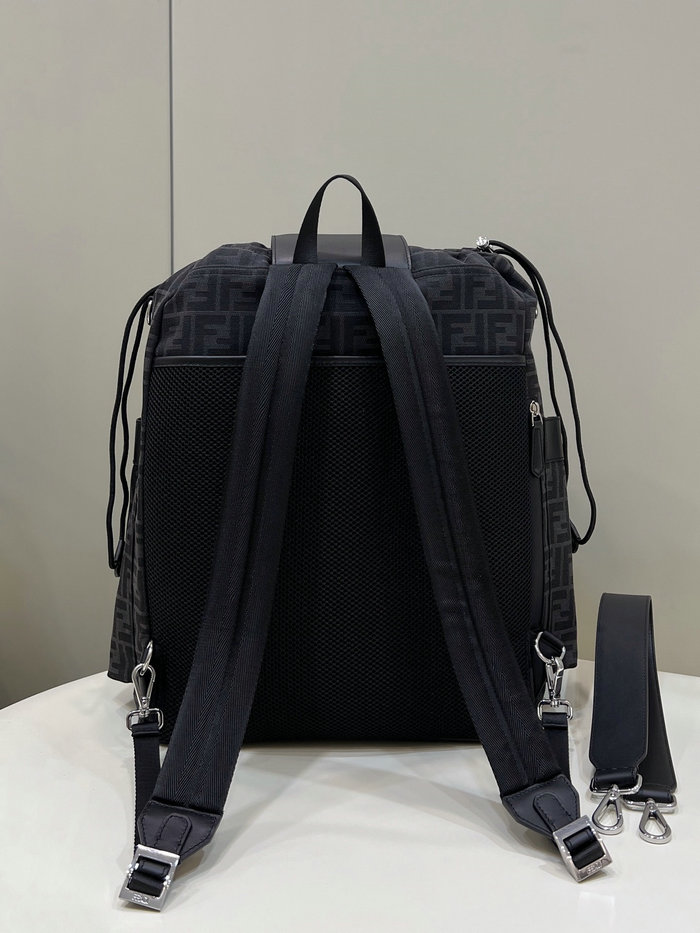 Fendi FF Jacquard Strike Large Backpack Black F8583