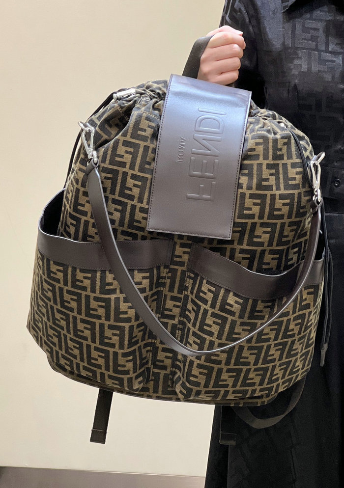 Fendi FF Jacquard Strike Large Backpack Brown F8583