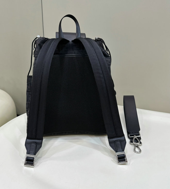 Fendi FF Jacquard Strike Medium Backpack Black F8583