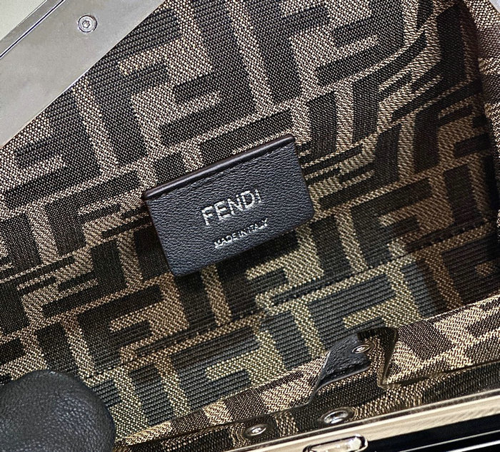 Fendi First Midi Patent Leather Bag Black F80129