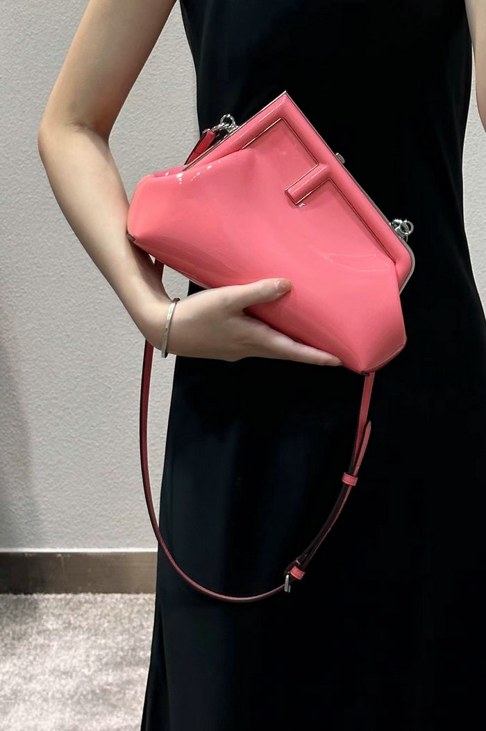 Fendi First Midi Patent Leather Bag Pink F80129