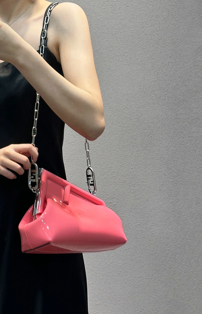 Fendi First Midi Patent Leather Bag Pink F80129