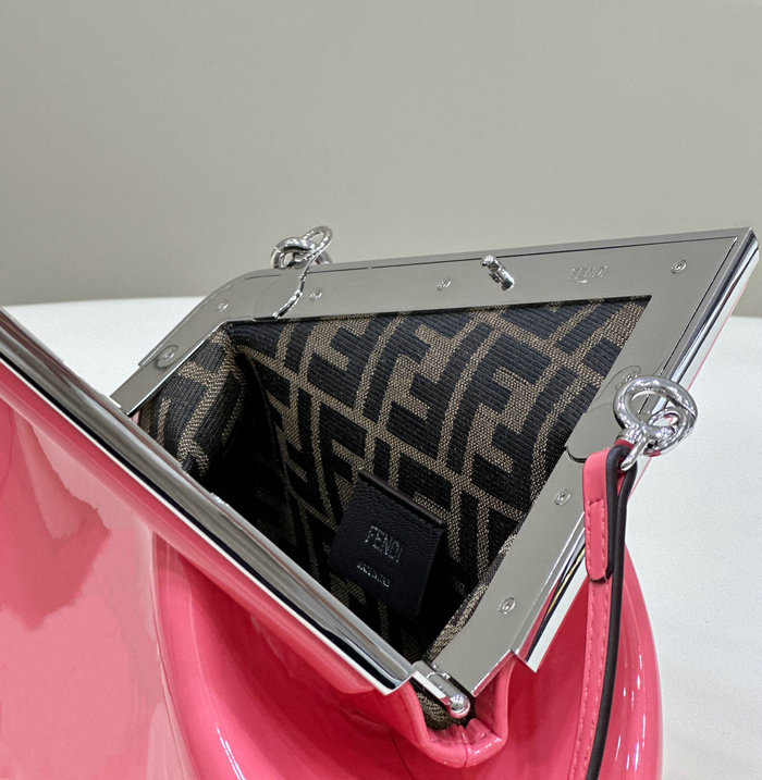 Fendi First Midi Patent Leather Bag Pink F80129