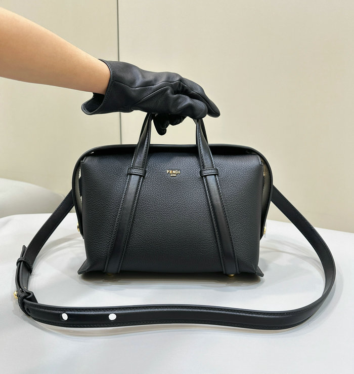 Fendi Leather Boston 365 Bag Black F8627