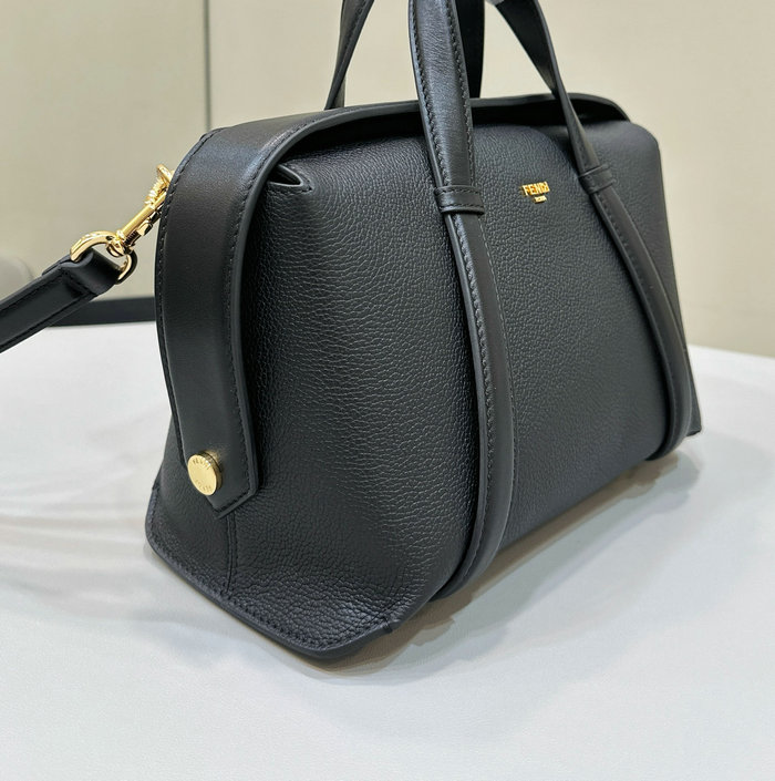 Fendi Leather Boston 365 Bag Black F8627