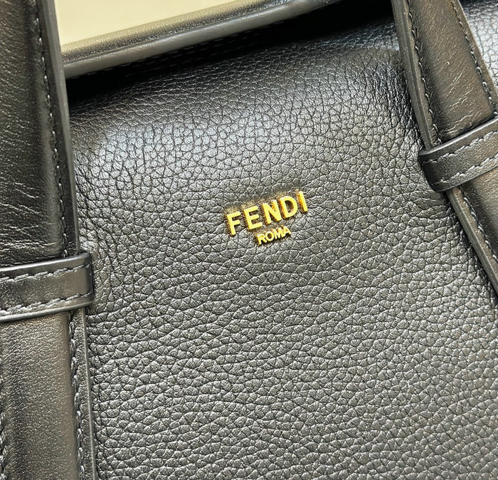 Fendi Leather Boston 365 Bag Black F8627