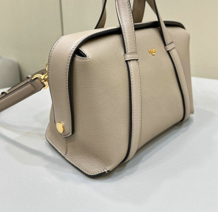 Fendi Leather Boston 365 Bag Grey F8627