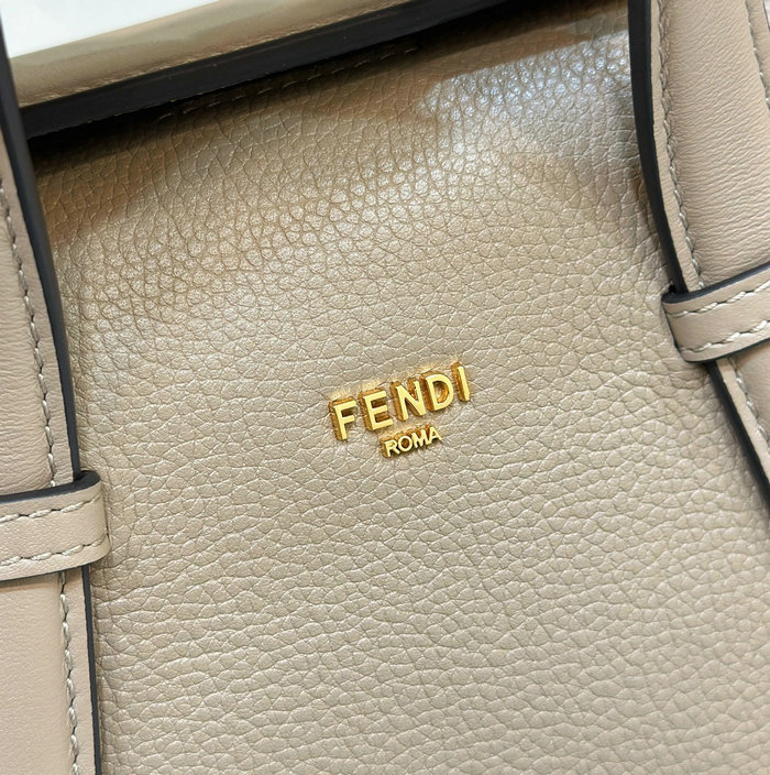 Fendi Leather Boston 365 Bag Grey F8627