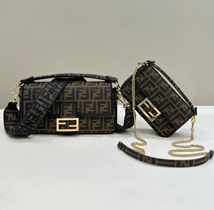 Fendi Mini Baguette Jacquard Bag F772