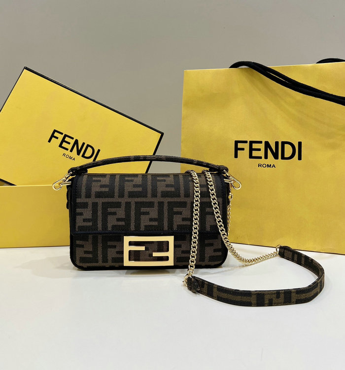 Fendi Mini Baguette Jacquard Bag F772