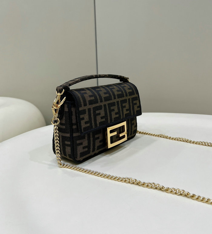 Fendi Mini Baguette Jacquard Bag F772