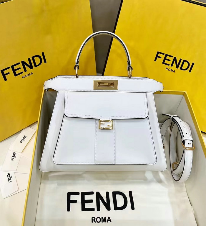 Fendi Peekaboo Iseeu Medium Bag White F8596