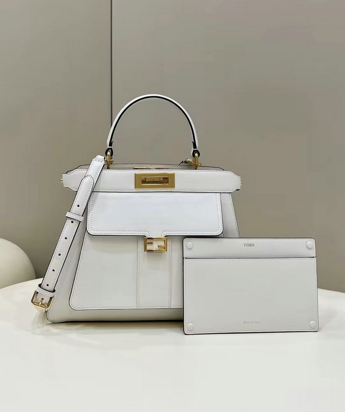 Fendi Peekaboo Iseeu Medium Bag White F8596