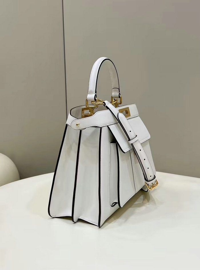 Fendi Peekaboo Iseeu Medium Bag White F8596